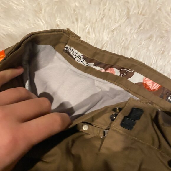 Vintage Rossignol Snowboarding Insulated Snowpants Brown Medium Orange Accent - Picture 3 of 9